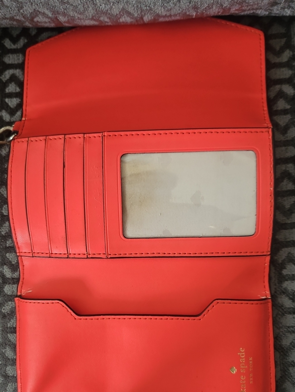 kate spade Coral-Red Envelope Wristlet with Strap, GC - Picture 5 of 14